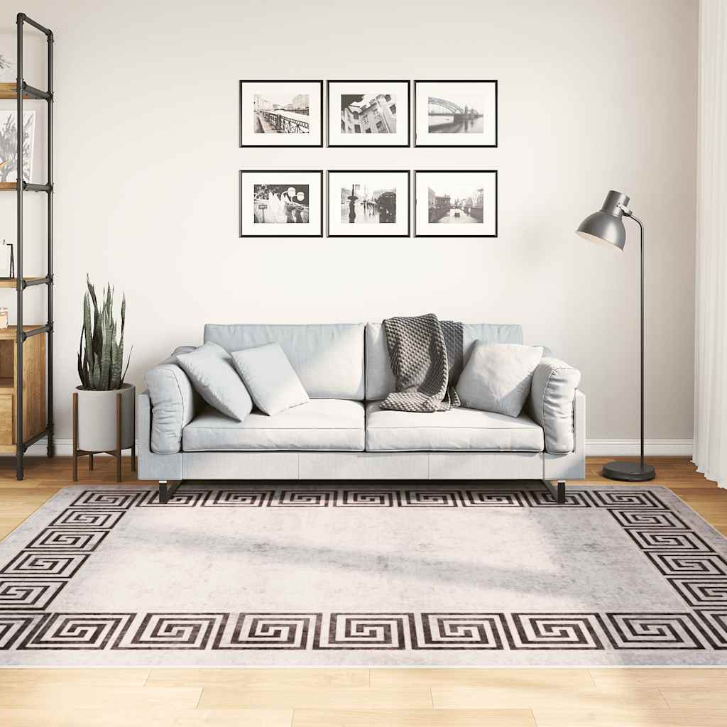 Vidaxl vloerkleed wasbaar antislip 150x230 cm wit en zwart