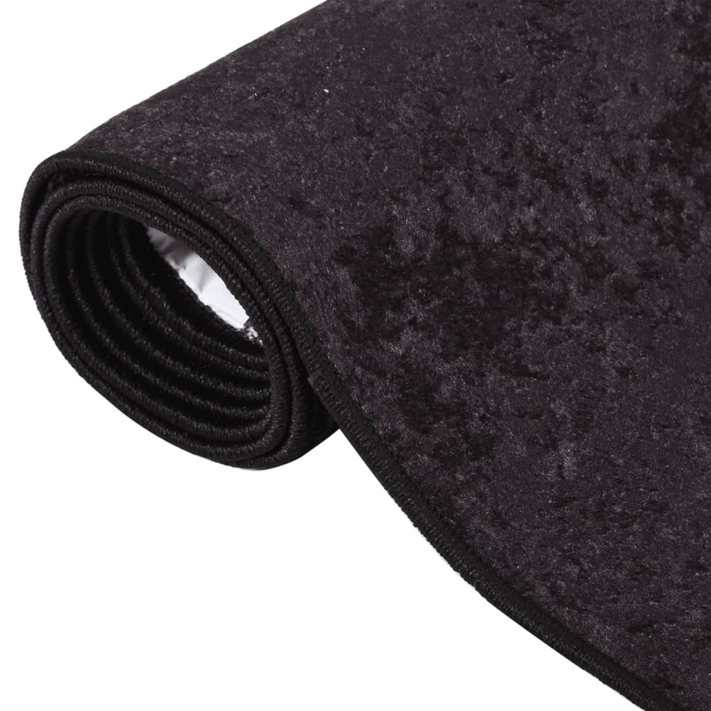 Vidaxl vloerkleed wasbaar antislip 150x230 cm antracietkleurig