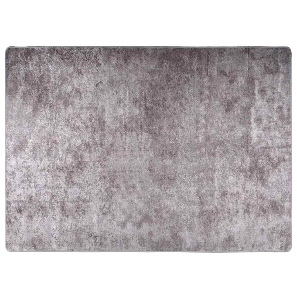 Vidaxl vloerkleed wasbaar antislip 150x230 cm grijs