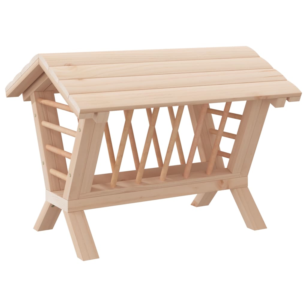 VidaXL Hooiruif voor konijnen 44x33x33 cm massief vuurhout