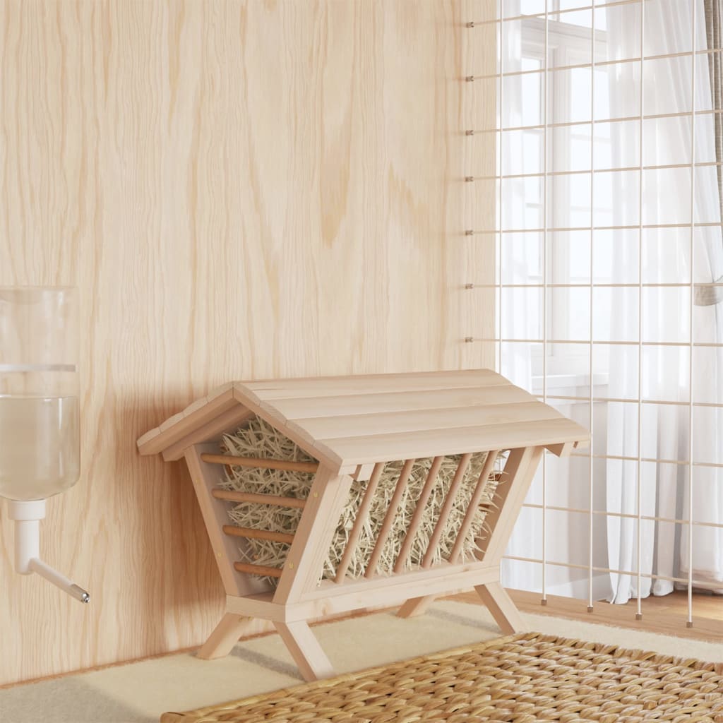 VidaXL Hooiruif voor konijnen 44x33x33 cm massief vuurhout