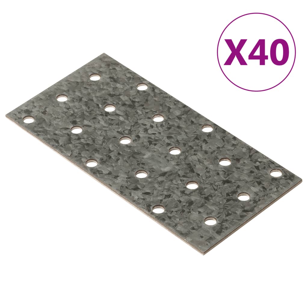 Vidaxl plaat geperforeerd 40 st 2 mm 120x60 mm gegalvaniseerd staal