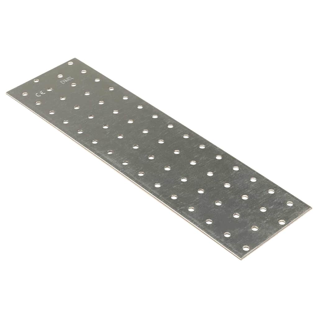 Vidaxl plaat geperforeerd 20 st 2 mm 300x80 mm gegalvaniseerd staal
