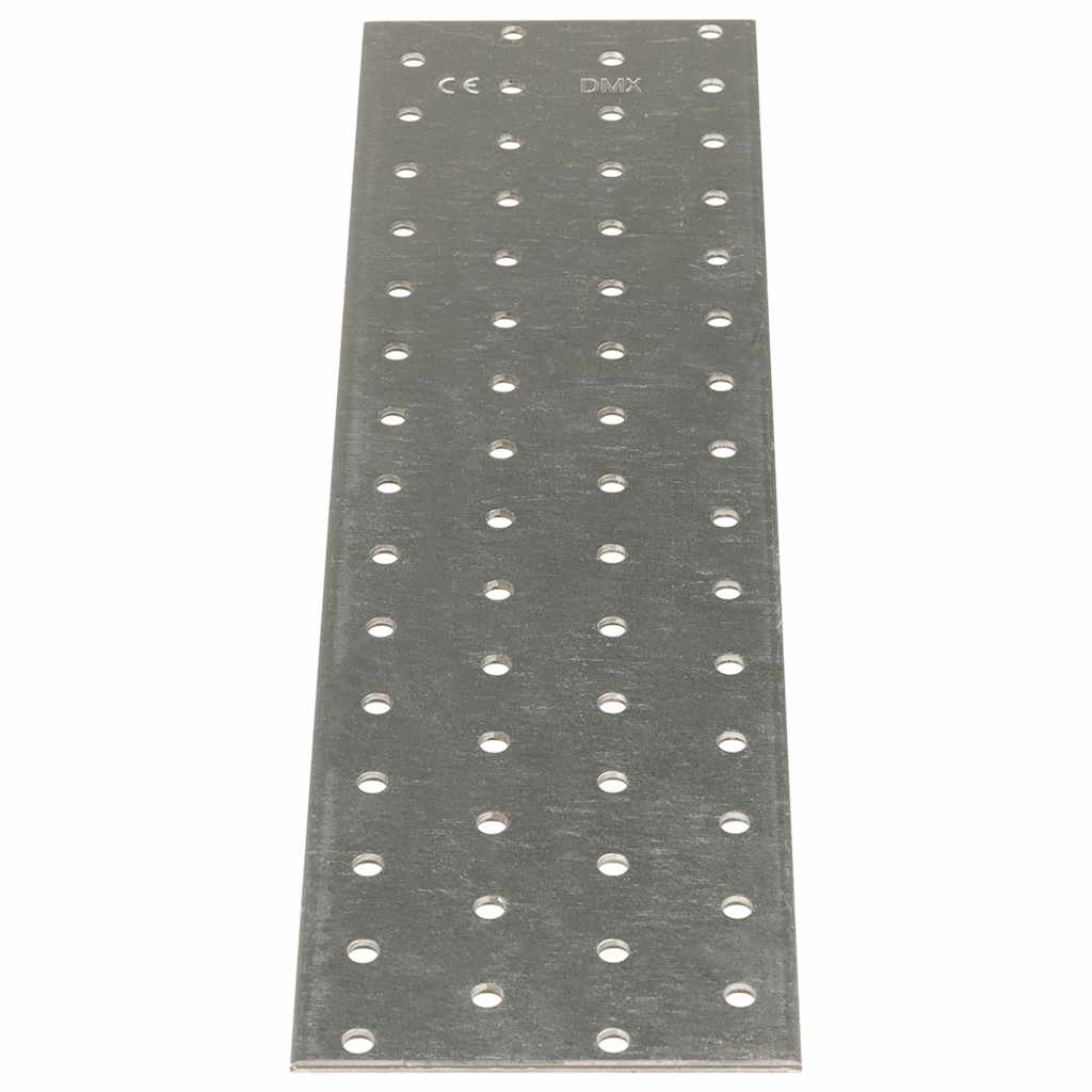 Vidaxl plaat geperforeerd 20 st 2 mm 300x80 mm gegalvaniseerd staal