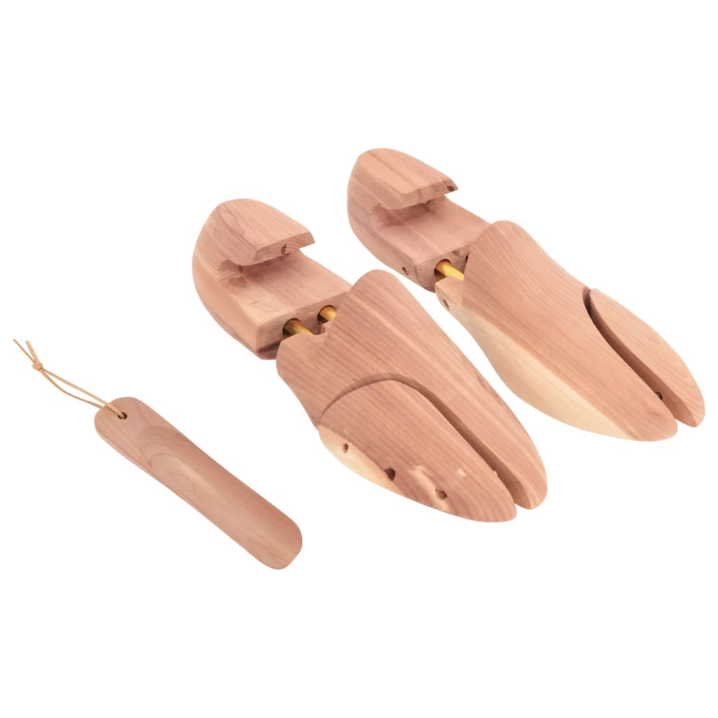 Vidaxl schoenspanner met schoenlepel eu 44-45 massief cederhout