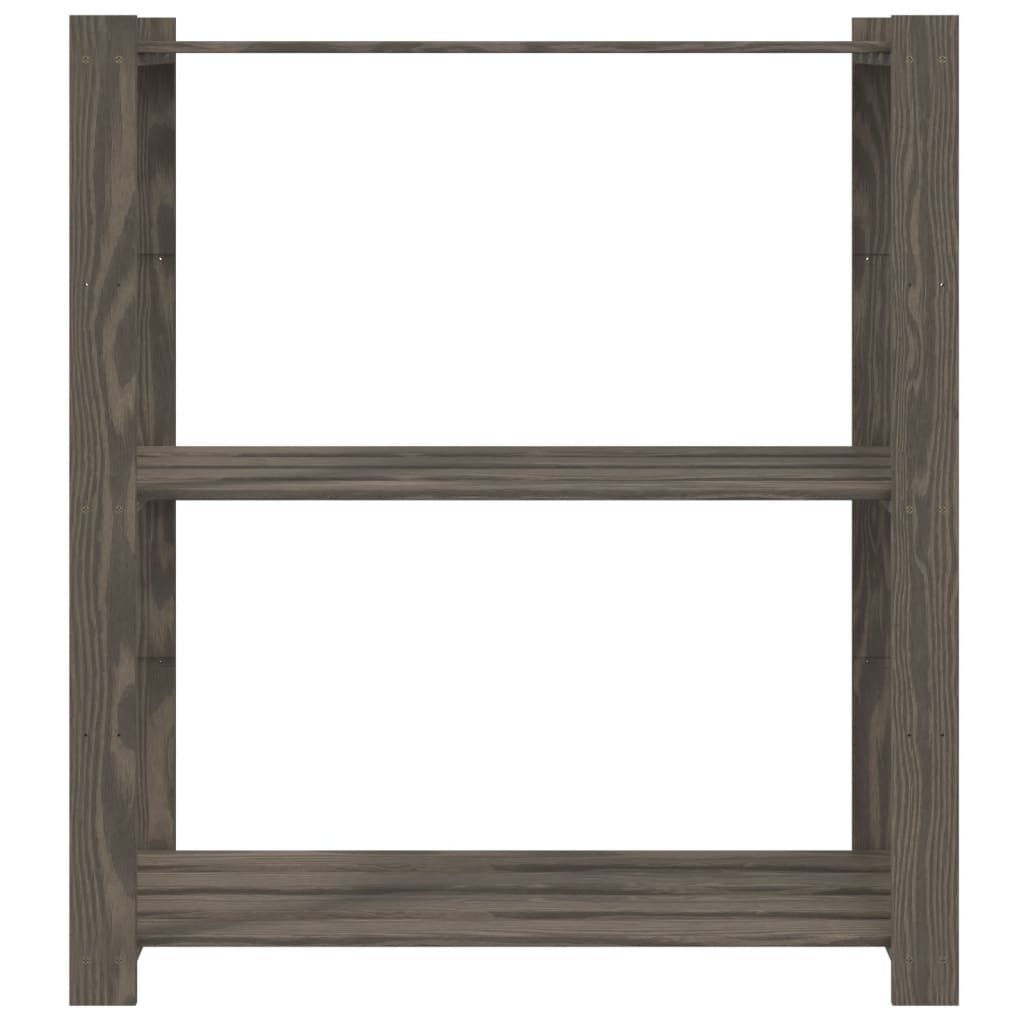 Vidaxl opbergrek 3-laags 80x38x90 cm massief groenenhout grijs