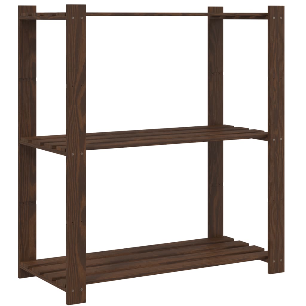 Vidaxl opbergrek 3-laags 80x38x90 cm massief groenenhout bruin