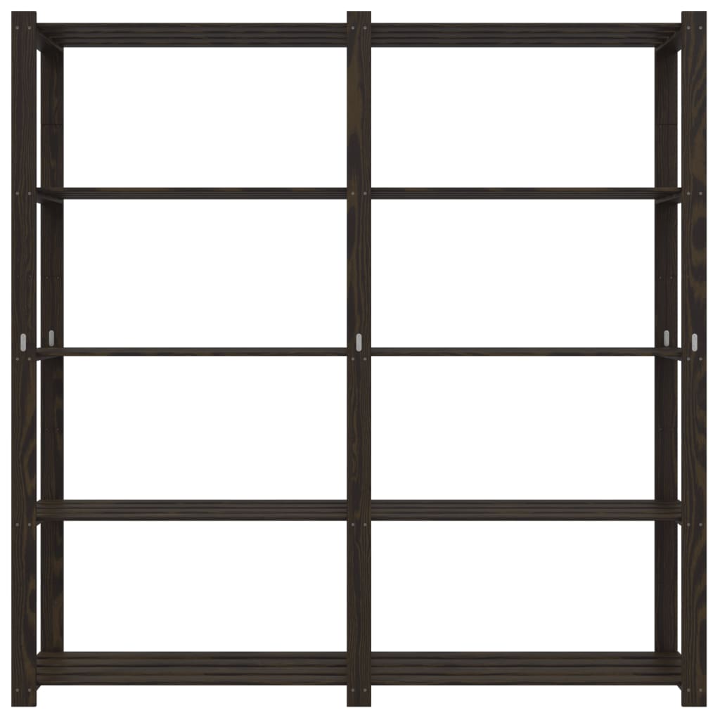 Vidaxl opbergrek 5-laags 170x38x170 cm massief groenenhout zwart