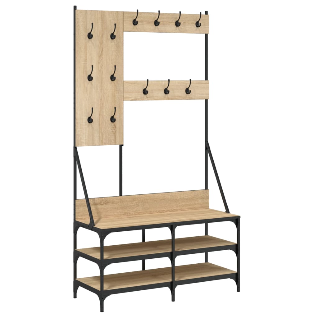 VidaXL Kledingrek met schoenenrek 100x40x184 cm sonoma eikenkleurig