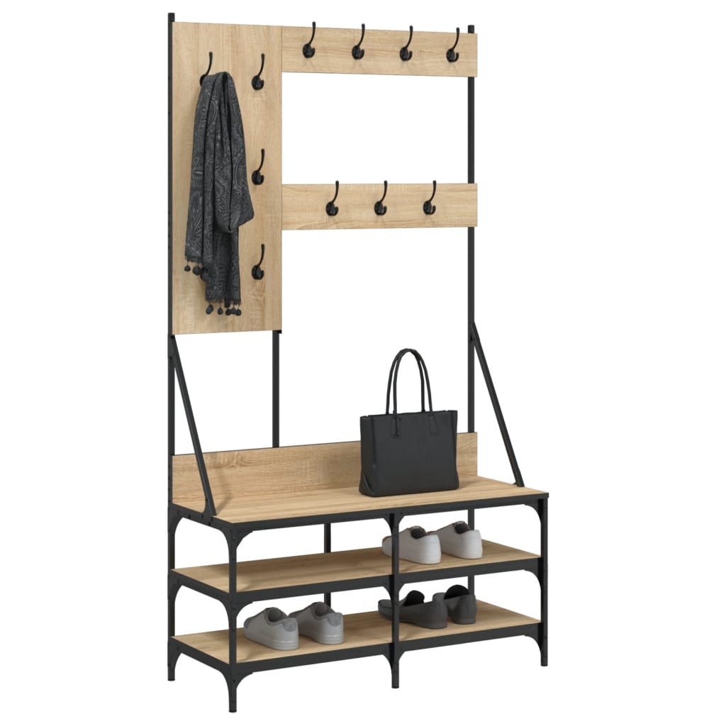 VidaXL Kledingrek met schoenenrek 100x40x184 cm sonoma eikenkleurig