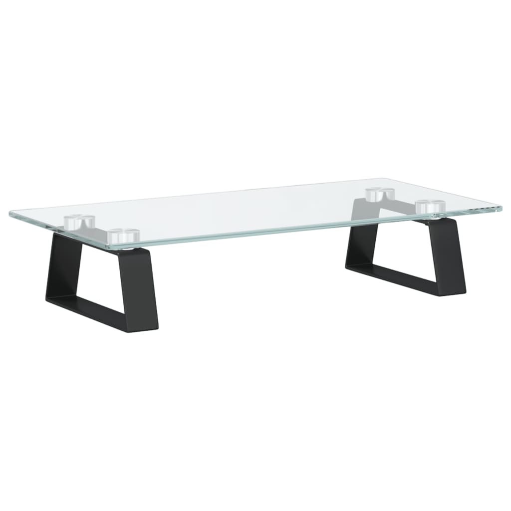 Vidaxl monitorstandaard 40x20x8 cm gehard glas en metaal zwart