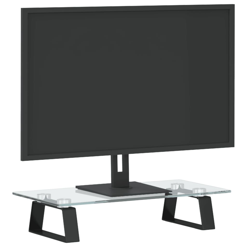 Vidaxl monitorstandaard 40x20x8 cm gehard glas en metaal zwart