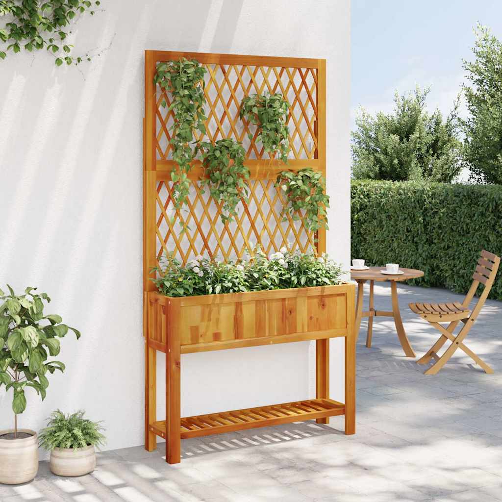 Vidaxl plantenbak met latwerk en schaap 100x32x185 cm acaciahout