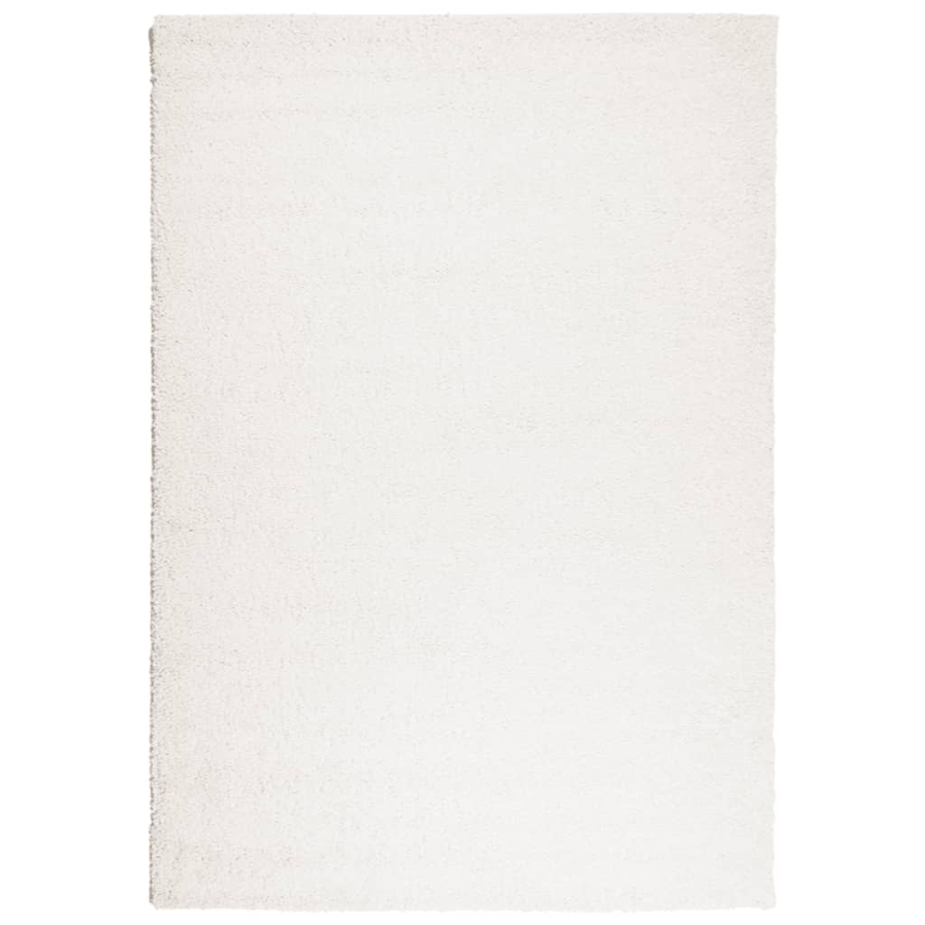 Vidaxl vloerkleed pamplona shaggy hoogpolig modern 160x230 cm crème