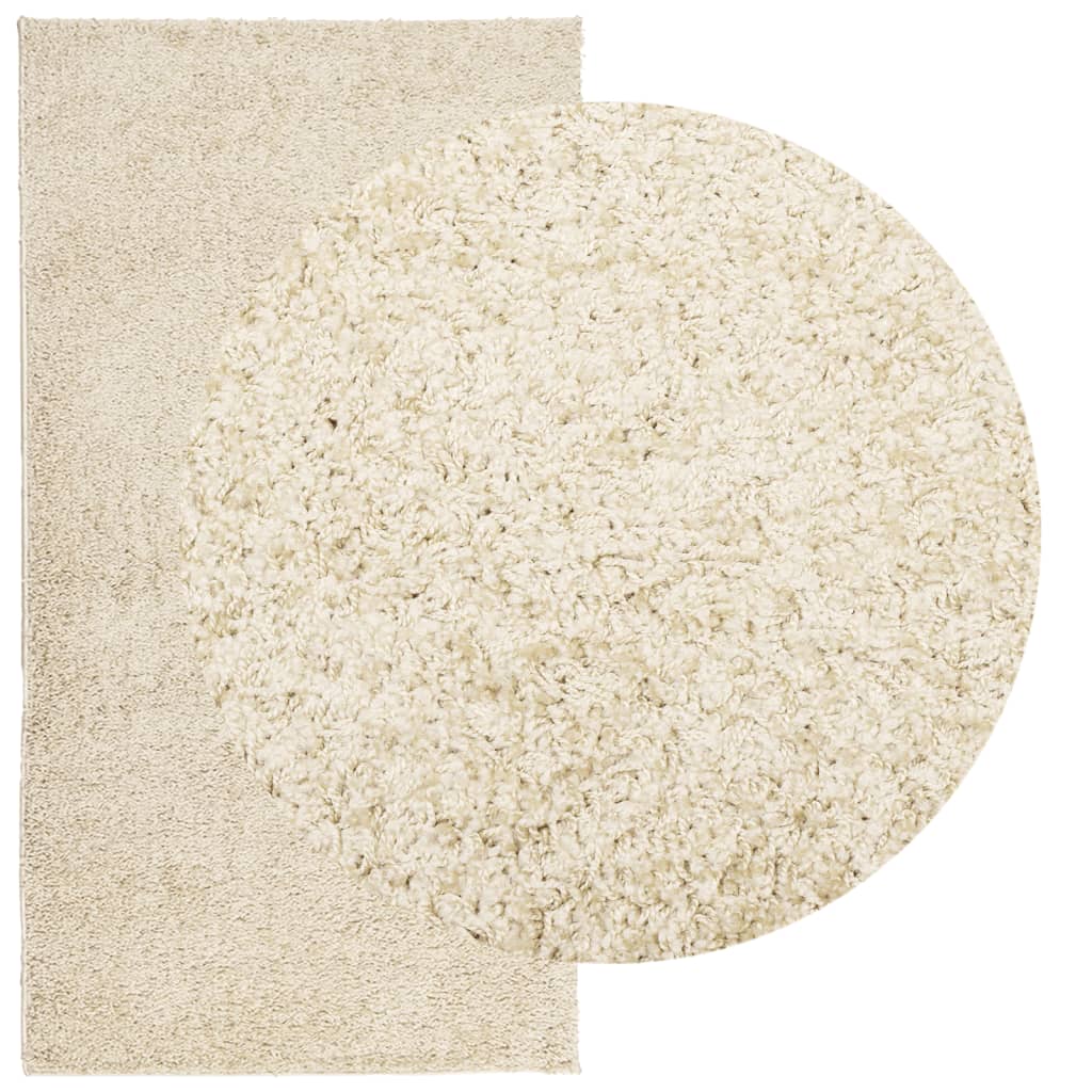 Vidaxl vloerkleed pamplona shaggy hoogpolig modern 80x150 cm goudkleur