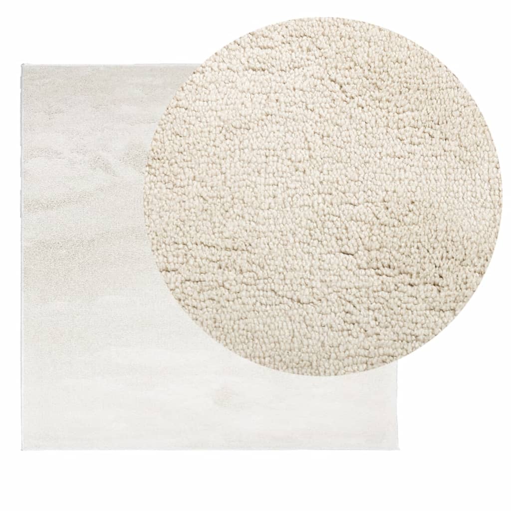 Vidaxl vloerkleed oviedo laagpolig 240x240 cm beige