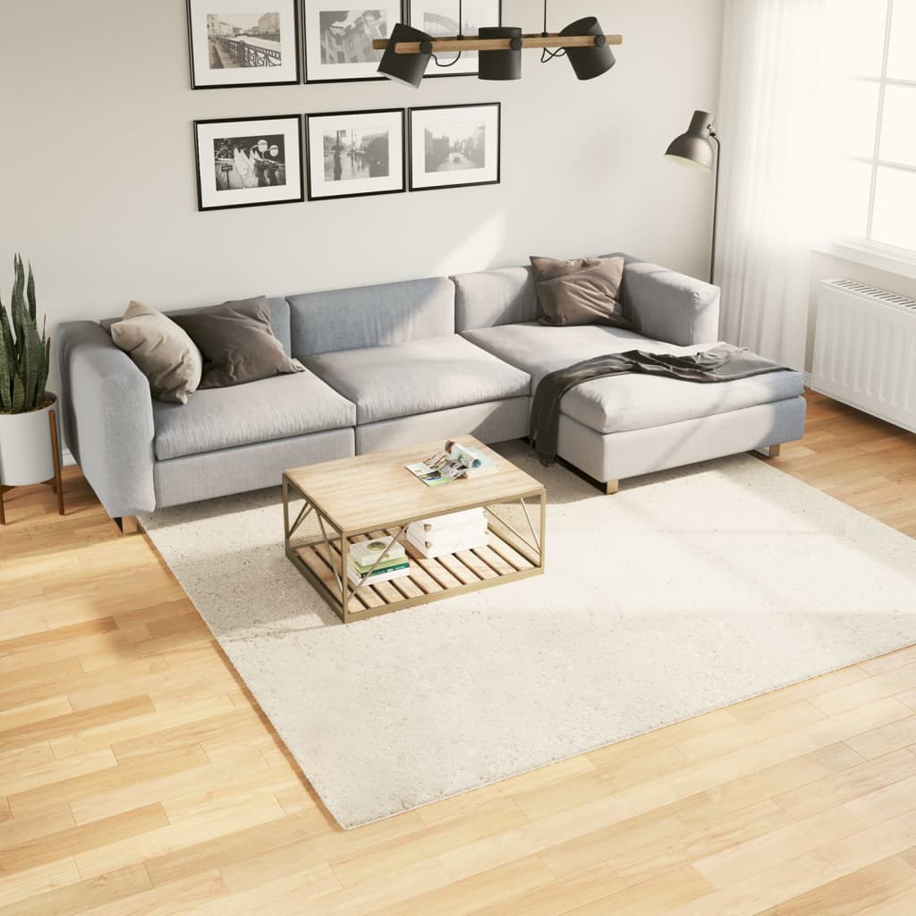 Vidaxl vloerkleed oviedo laagpolig 240x240 cm beige