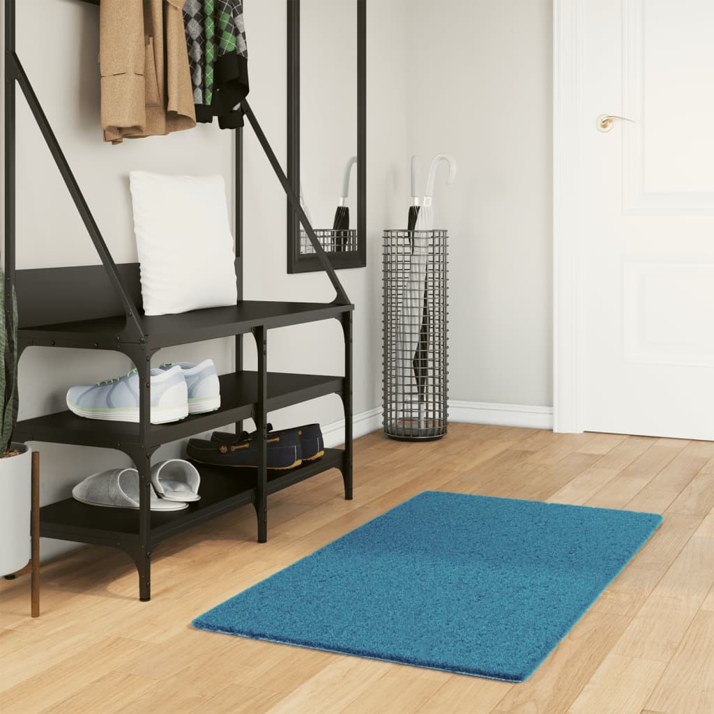 VidaXL Vloerkleed OVIEDO laagpolig 60x110 cm turkoois