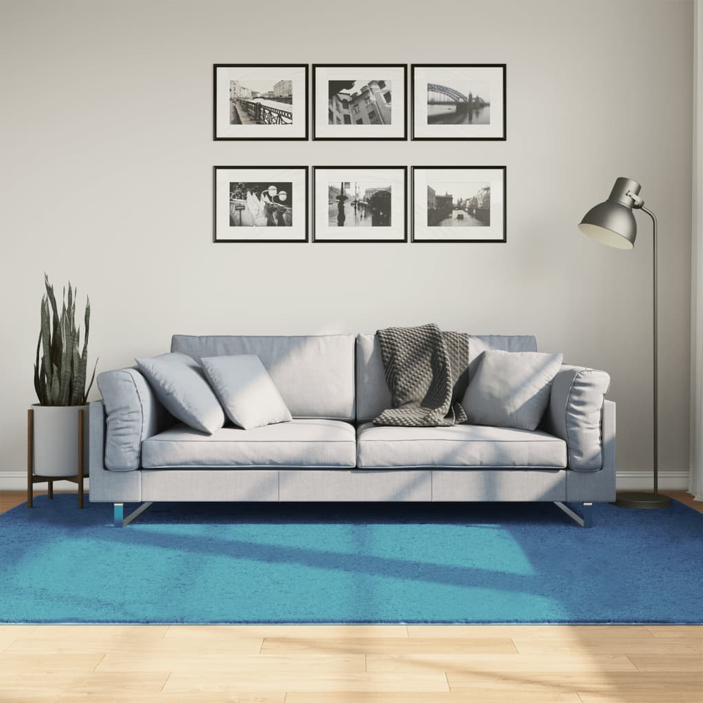 VidaXL Vloerkleed OVIEDO laagpolig 160x230 cm turkoois