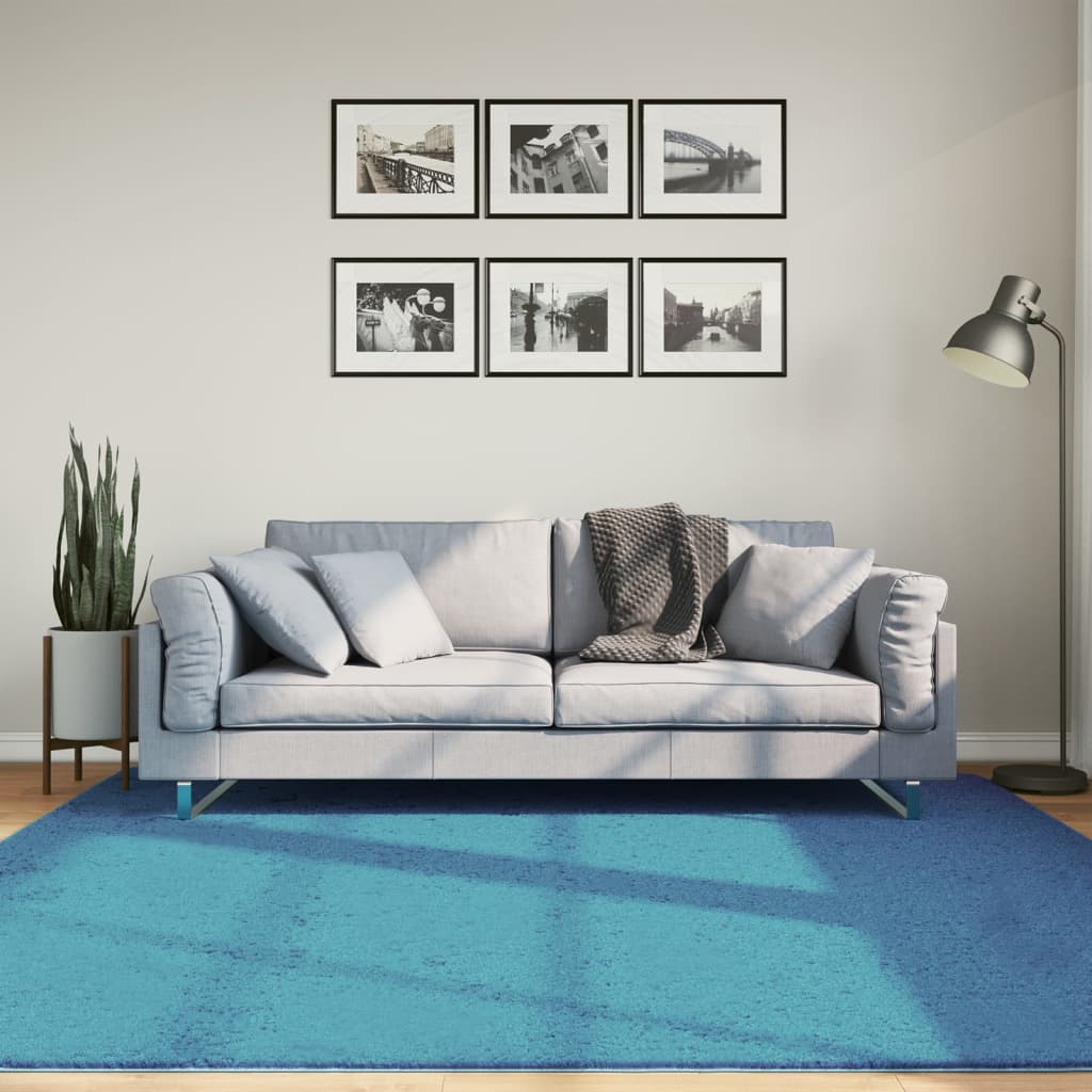 VidaXL Vloerkleed OVIEDO laagpolig 200x200 cm turkoois