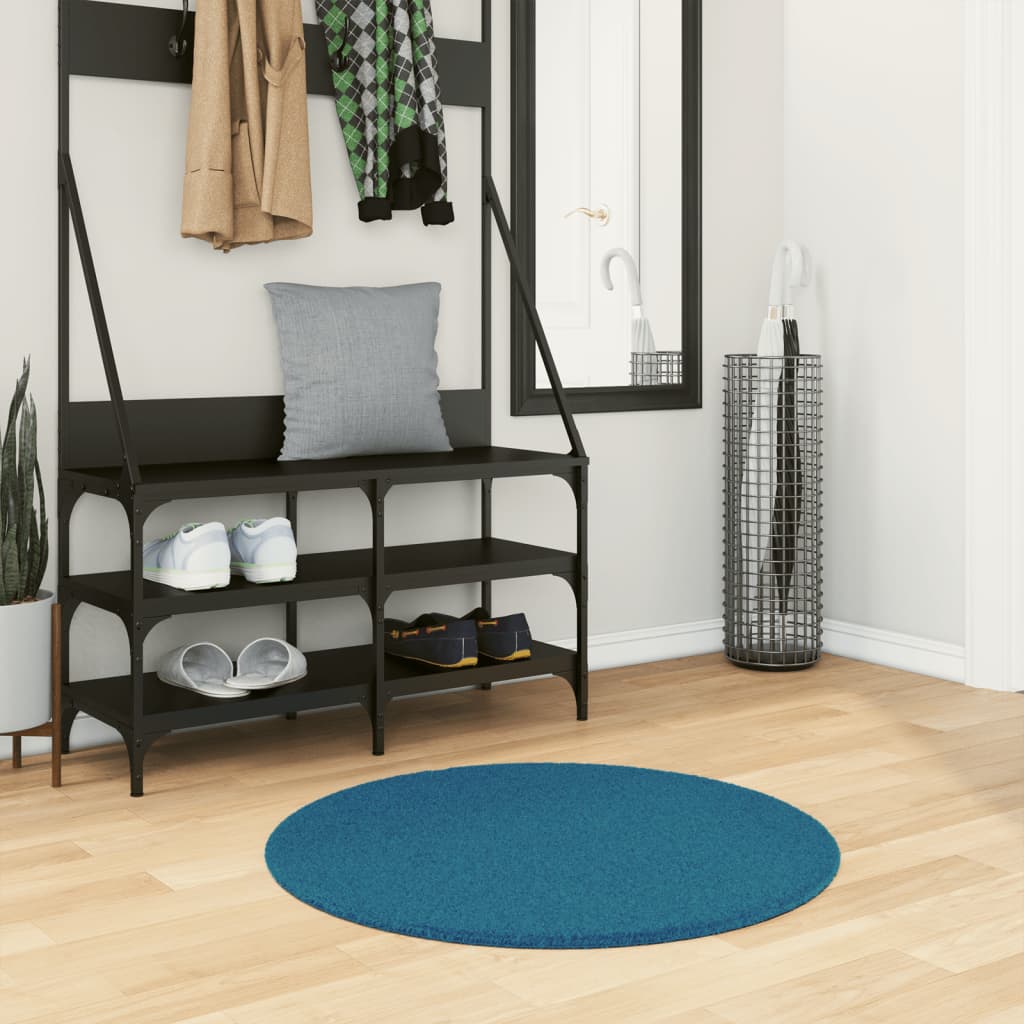 VidaXL Vloerkleed OVIEDO laagpolig Ø 80 cm turkoois