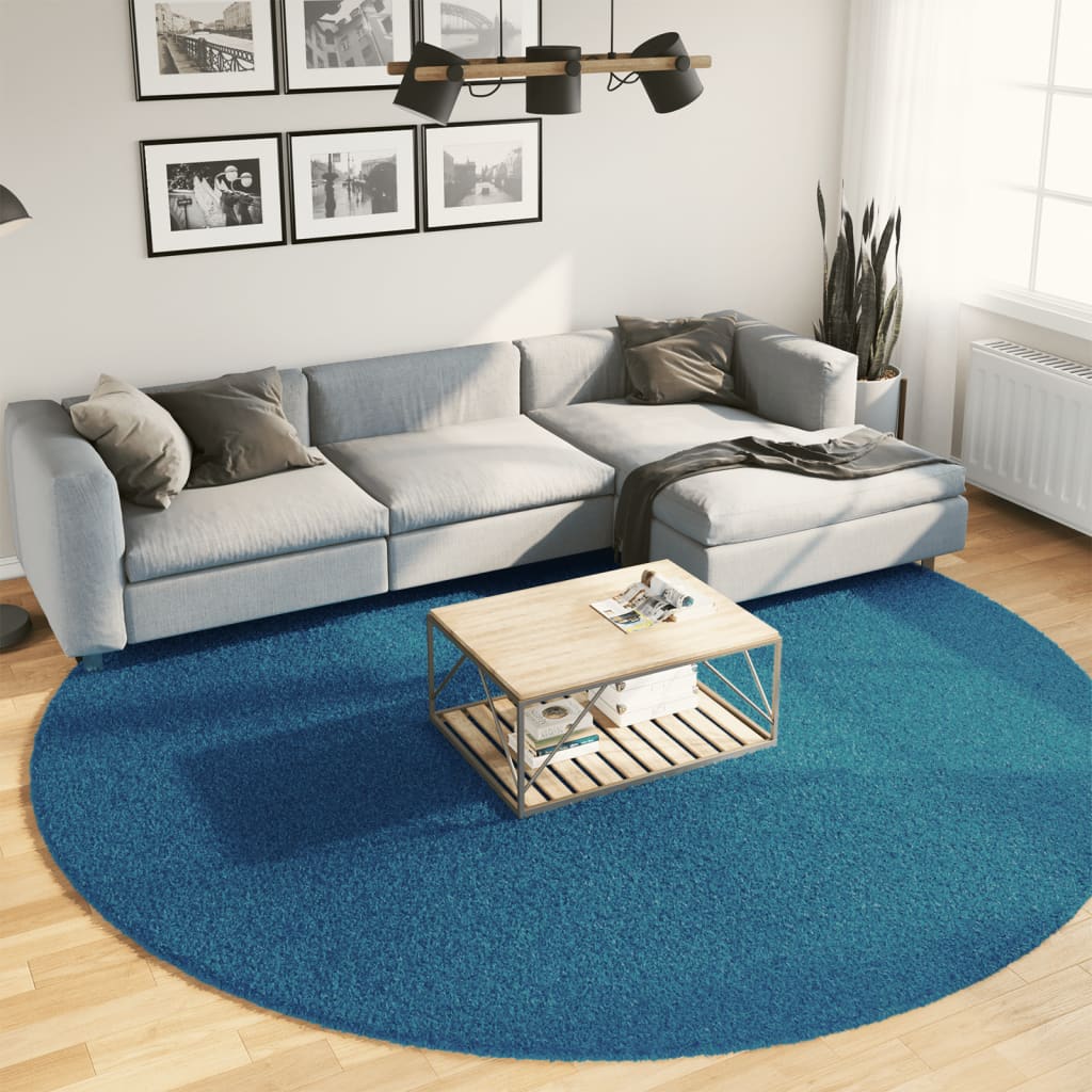 VidaXL Vloerkleed OVIEDO laagpolig Ø 280 cm turkoois