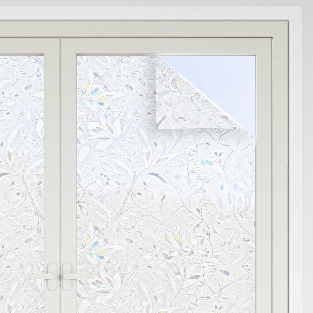 Vidaxl raamfolies 2 st mat bloemenpatroon pvc