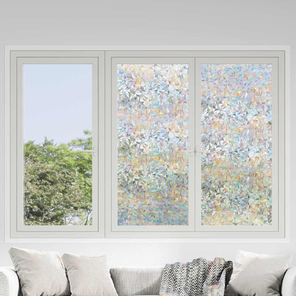Vidaxl raamfolies 5 st mat 3d regenboogpatroon pvc