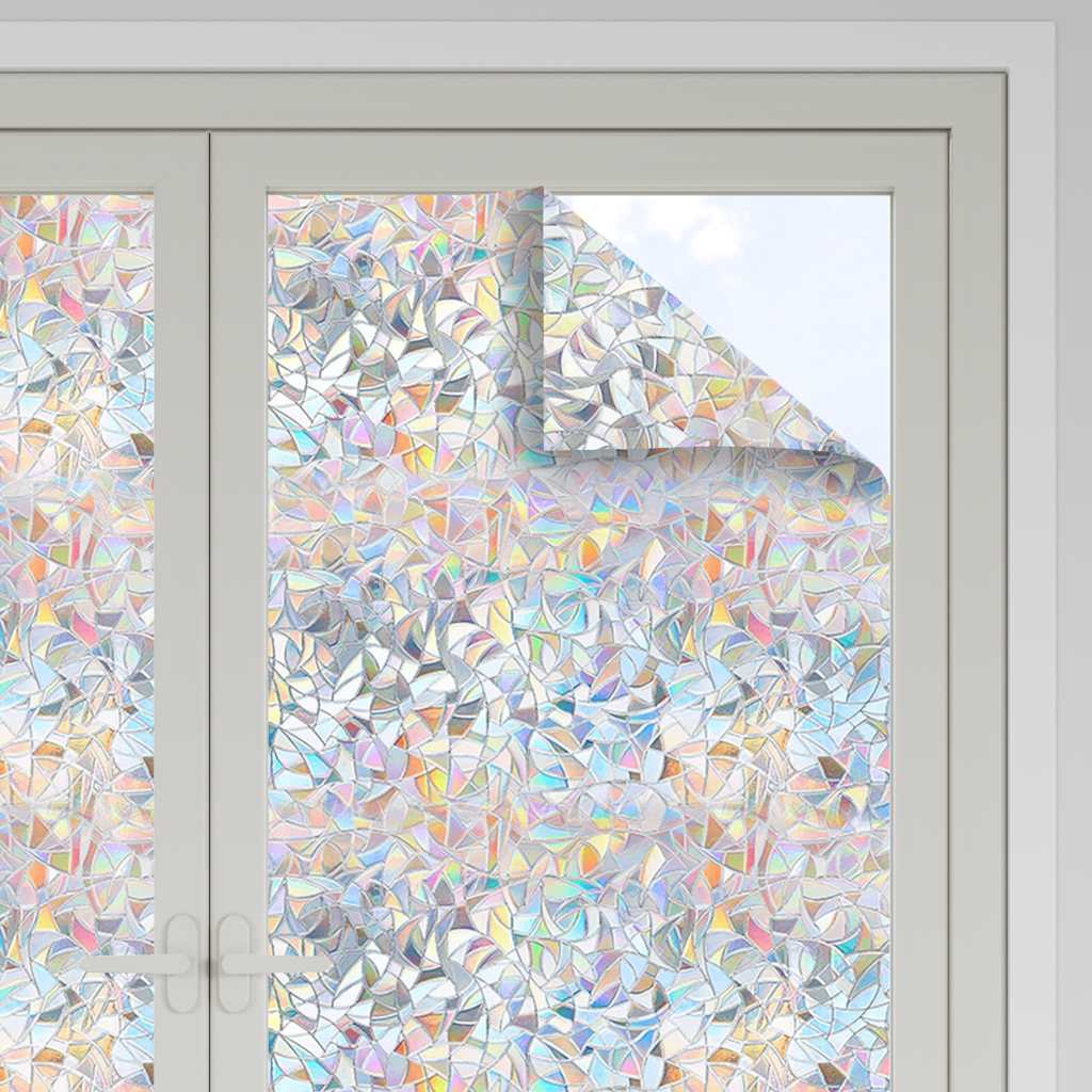 Vidaxl raamfolies 5 st mat 3d regenboogpatroon pvc