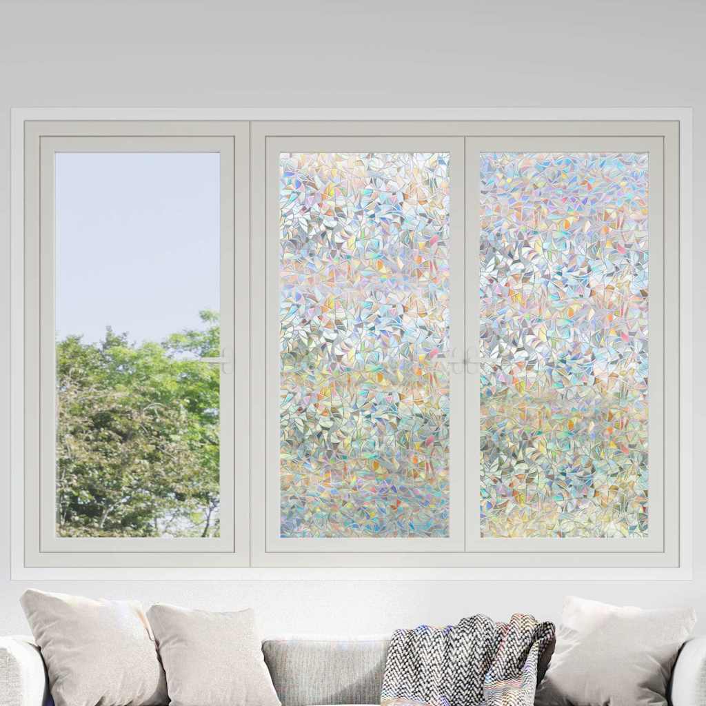 Vidaxl raamfolies 3 st mat 3d regenboogpatroon pvc