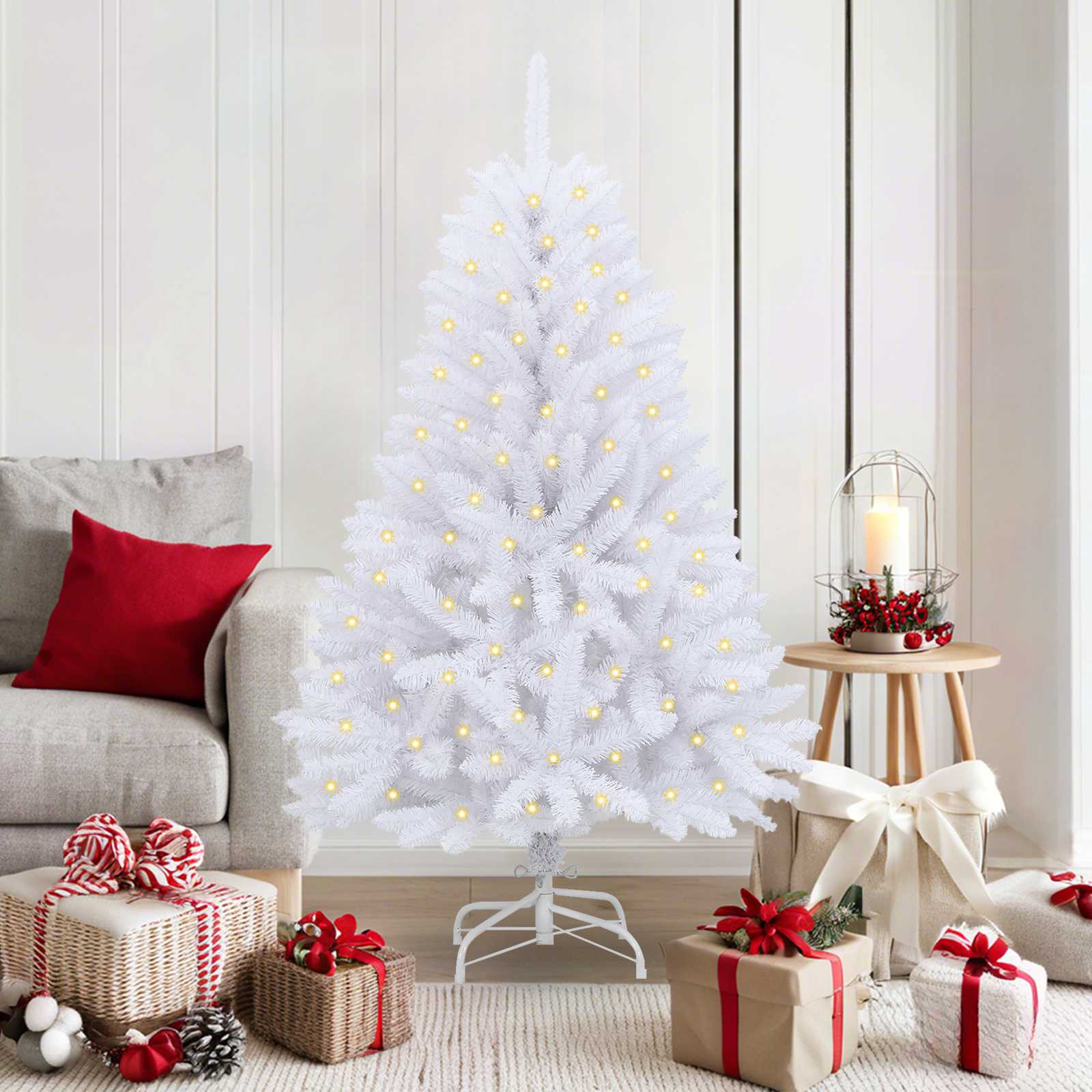 Vidaxl kunstkerstboom met 150 led wit 150 cm pvc en metaal