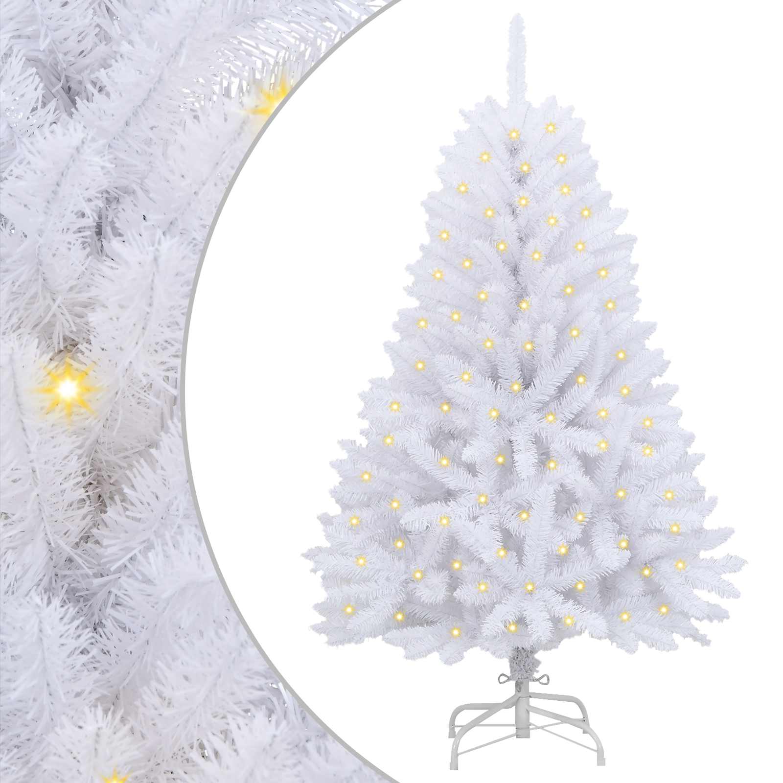 Vidaxl kunstkerstboom met 150 led wit 150 cm pvc en metaal