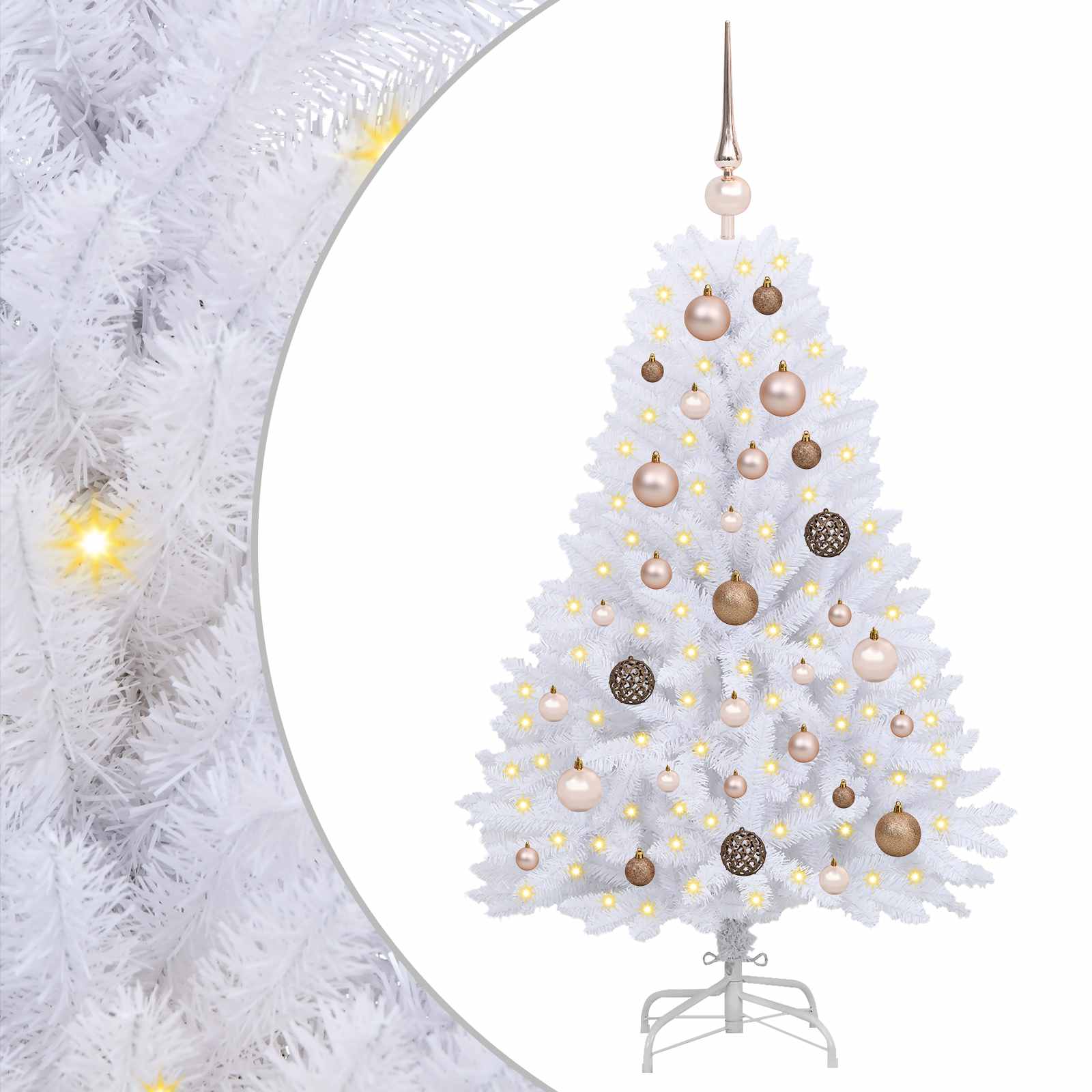 Vidaxl kunstkerstboom wit 68 x 68 x 120 cm pvc en metaal