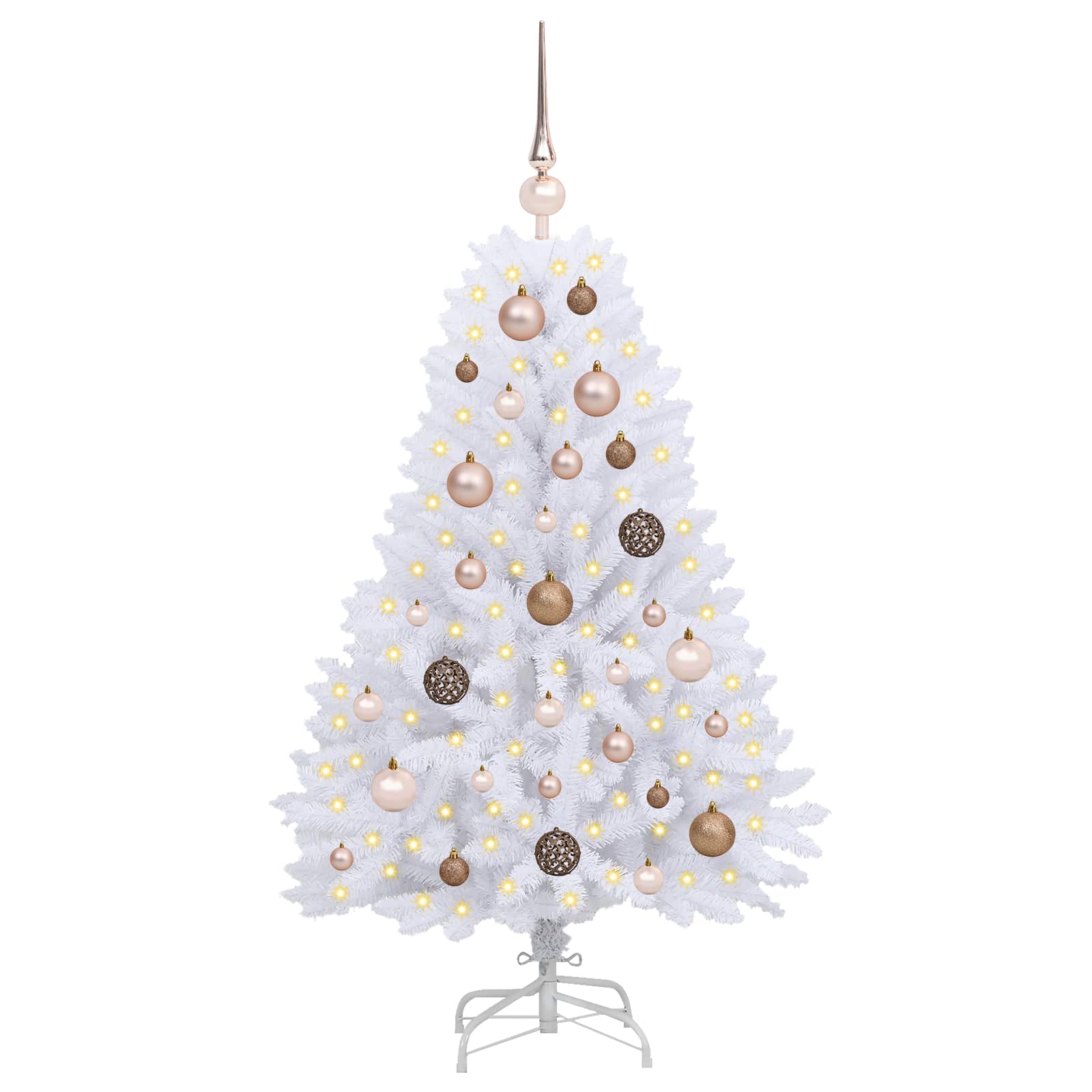 Vidaxl kunstkerstboom wit 68 x 68 x 120 cm pvc en metaal