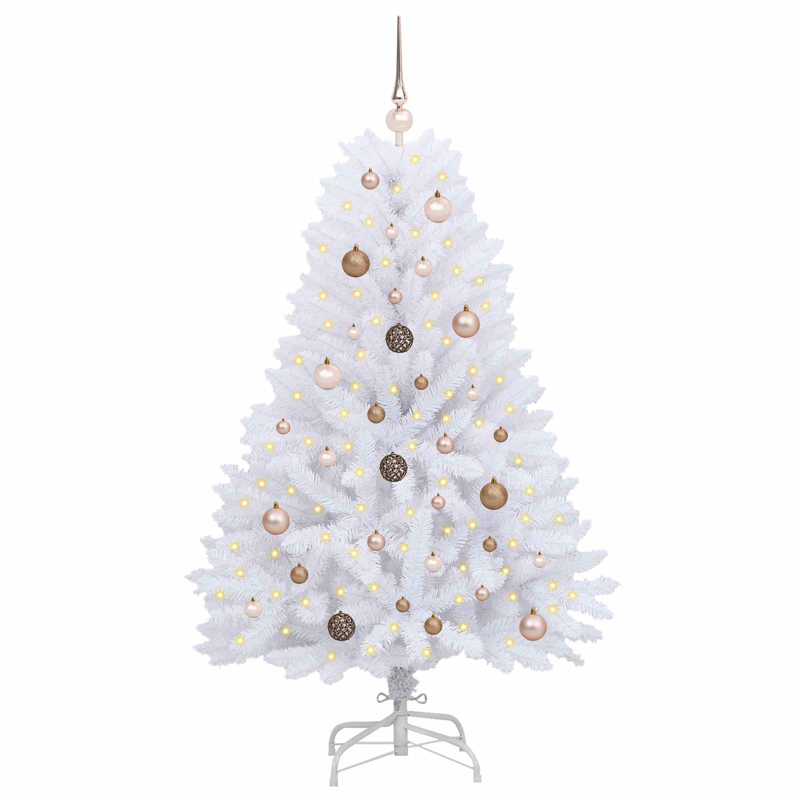Vidaxl kunstkerstboom wit 80 x 80 x 150 cm pvc en metaal