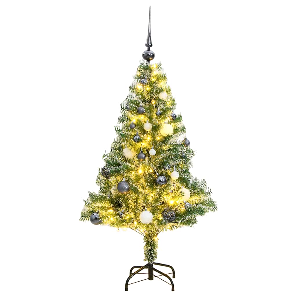 Vidaxl kunstkerstboom 150 led's kerstballen en sneeuw 150 cm