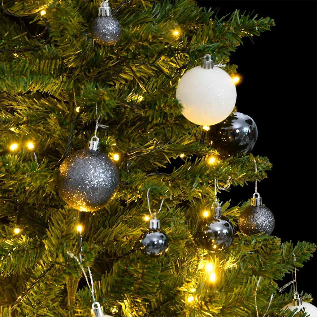 Vidaxl kunstkerstboom met scharnieren 150 led en kerstballen 120 cm