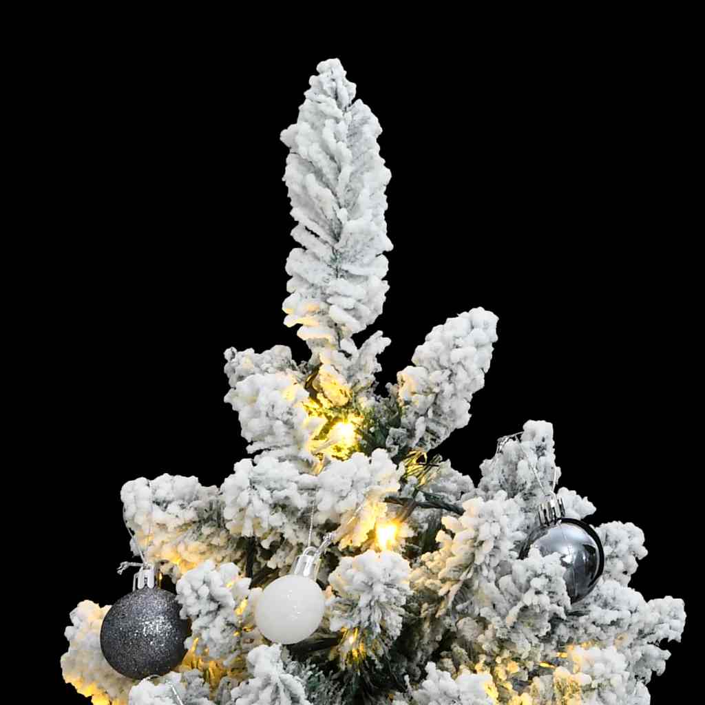 Vidaxl kunstkerstboom met scharnieren 150 led en kerstballen 120 cm
