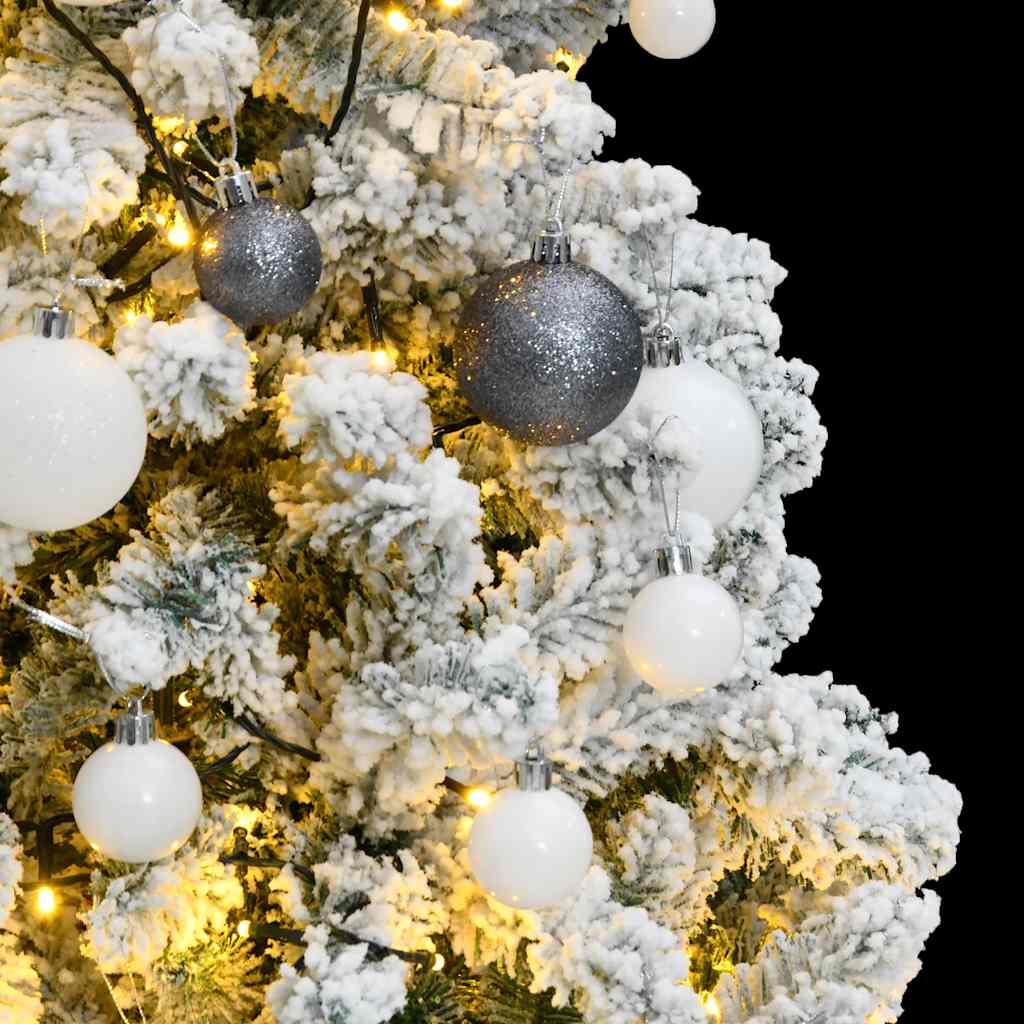 Vidaxl kunstkerstboom met scharnieren 150 led en kerstballen 120 cm