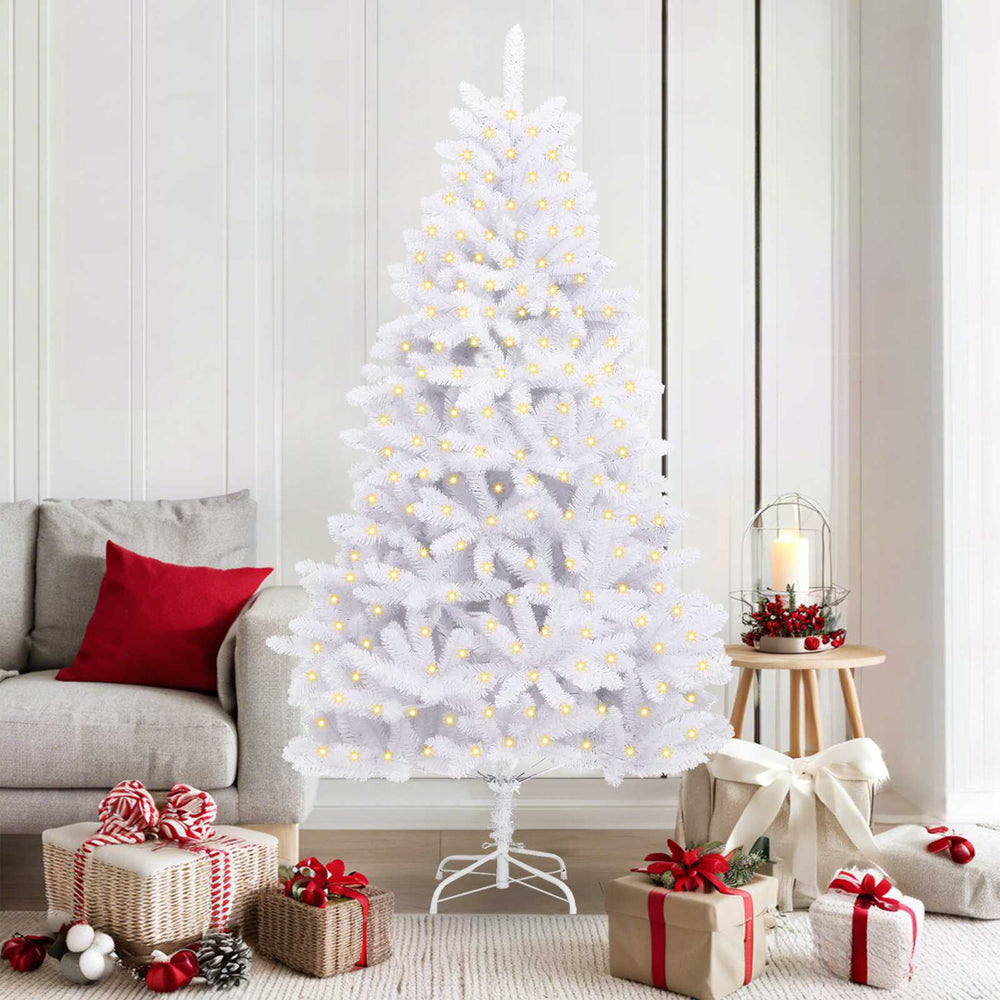 Vidaxl kunstkerstboom met 300 led wit 180 cm pvc en metaal