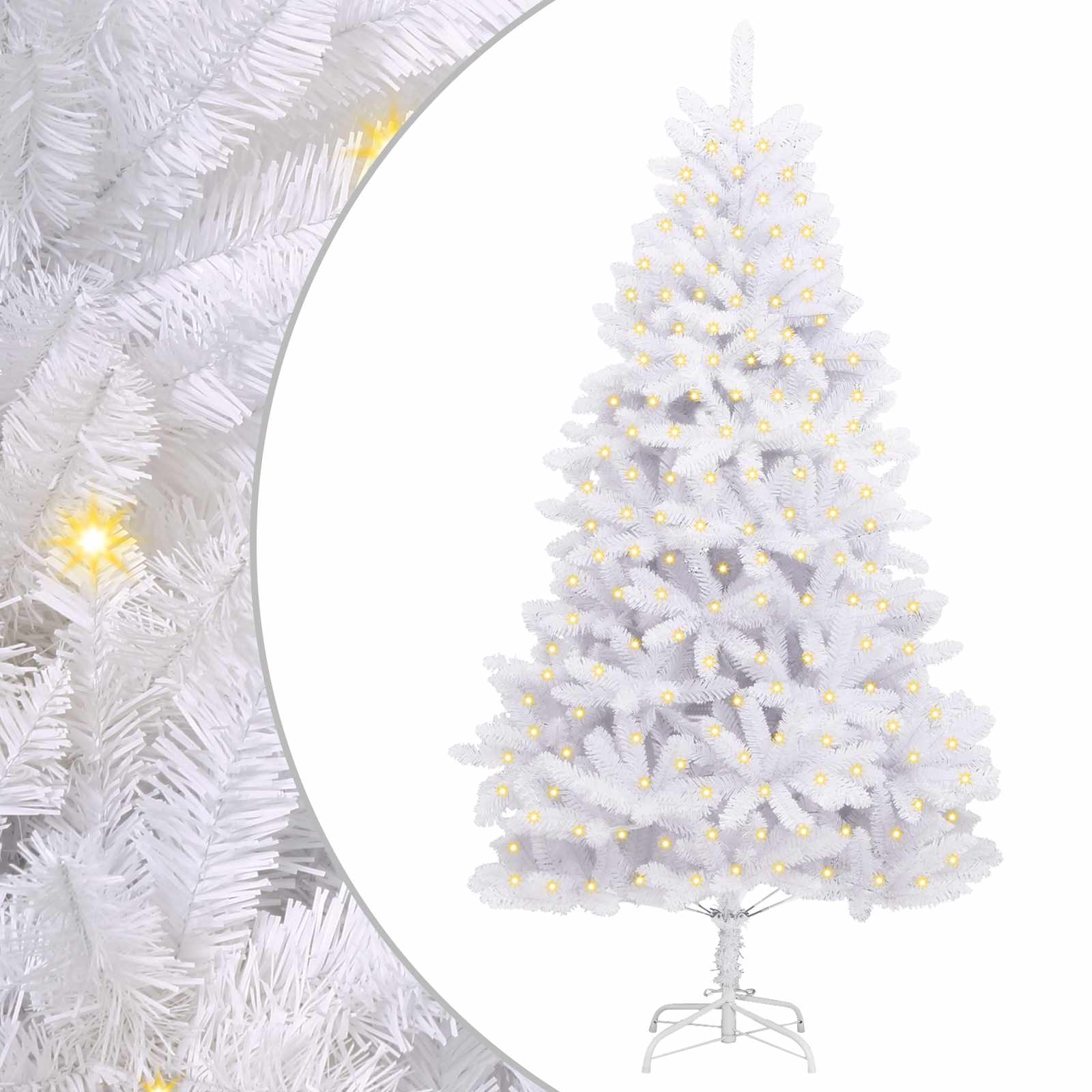Vidaxl kunstkerstboom met 300 led wit 180 cm pvc en metaal