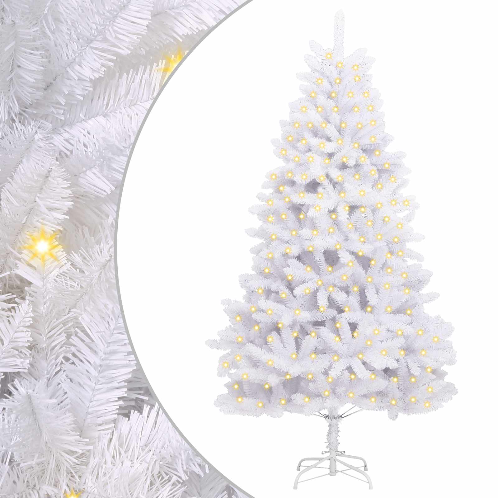 Vidaxl kunstkerstboom met 300 led wit 210 cm pvc en metaal