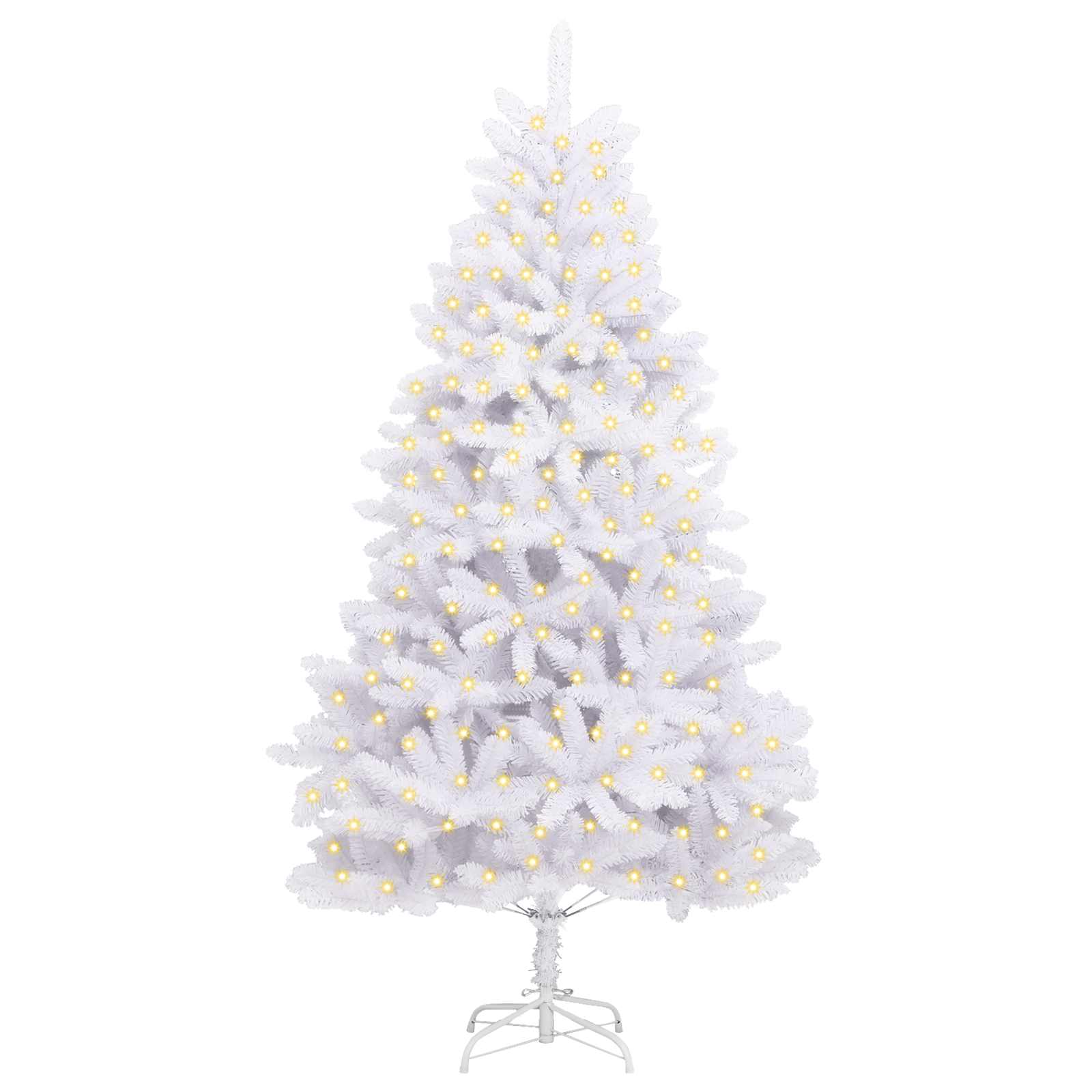 Vidaxl kunstkerstboom met 300 led wit 210 cm pvc en metaal