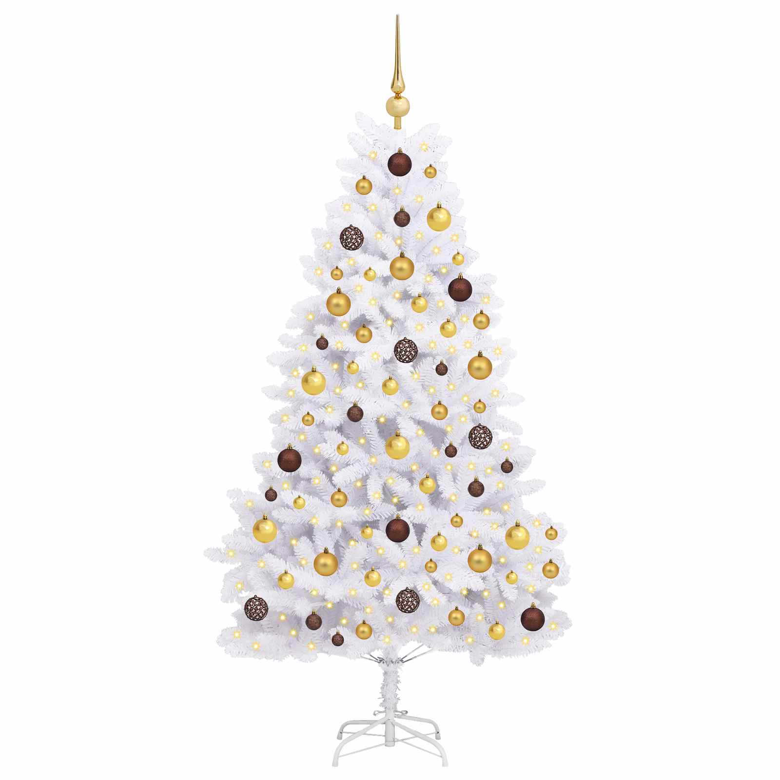 Vidaxl kunstkerstboom wit 90 x 90 x 180 cm pvc en metaal