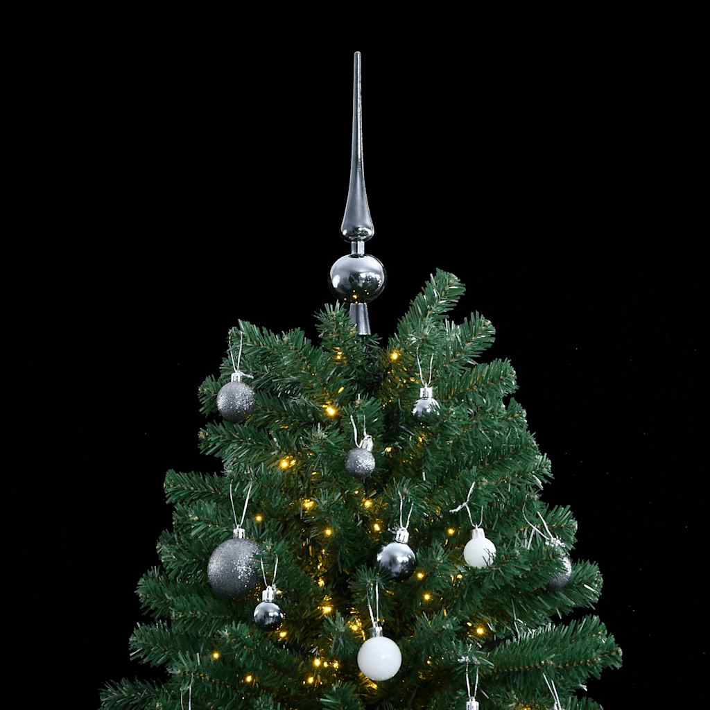 Vidaxl kunstkerstboom met scharnieren 300 led's en kerstballen 210 cm