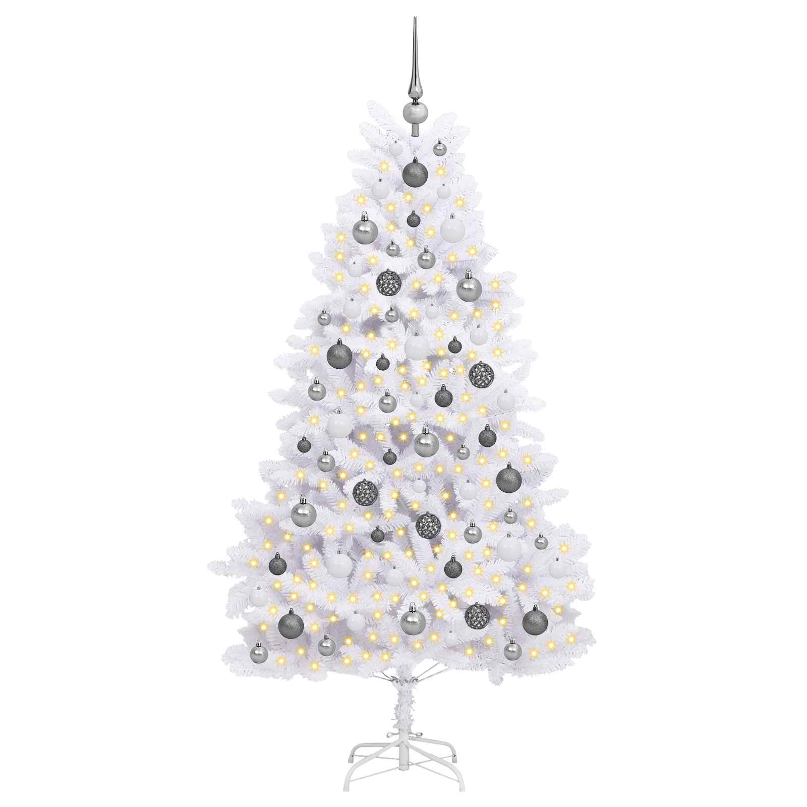 Vidaxl kunstkerstboom wit 90 x 90 x 180 cm pvc en metaal