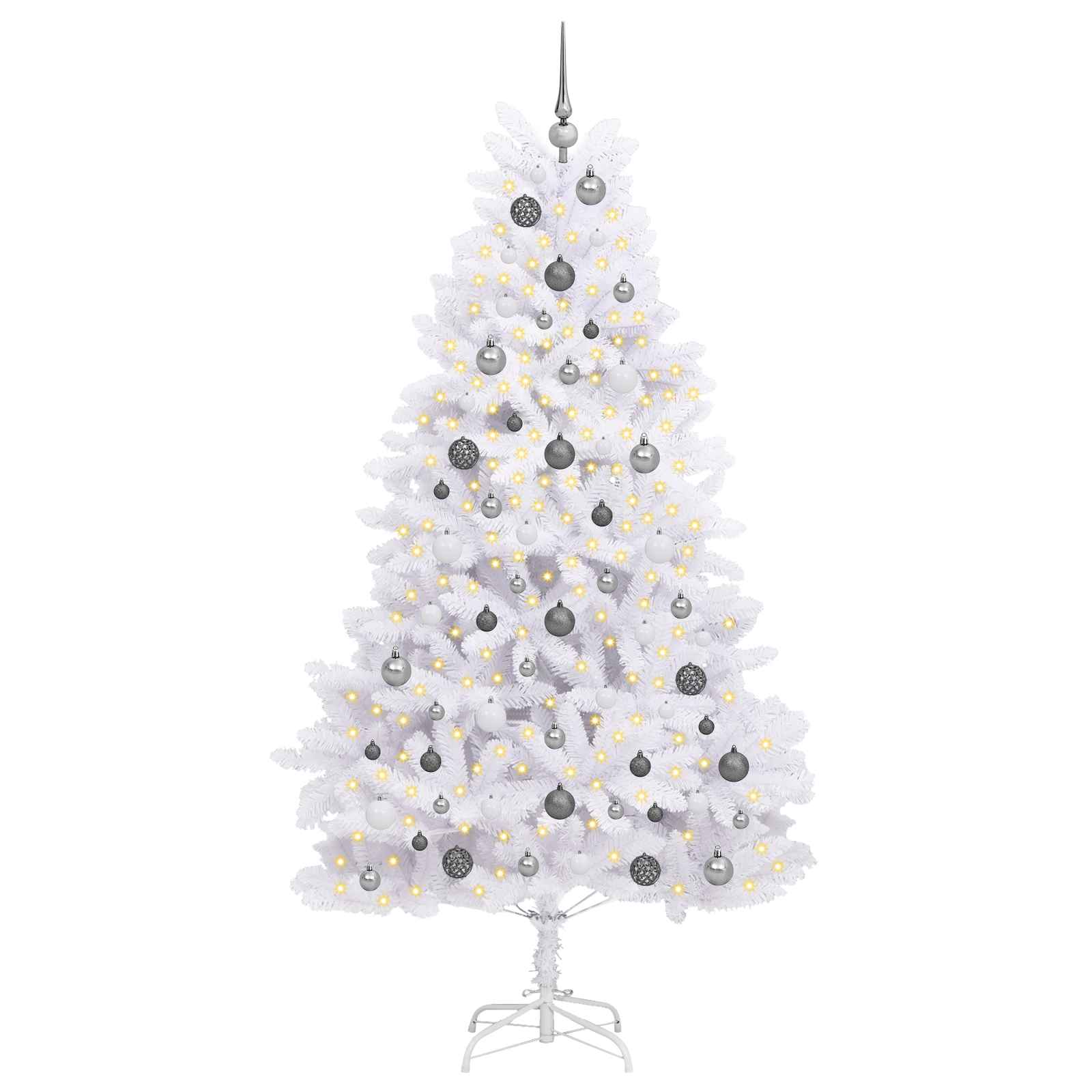 Vidaxl kunstkerstboom wit 106 x 106 x 210 cm pvc en metaal
