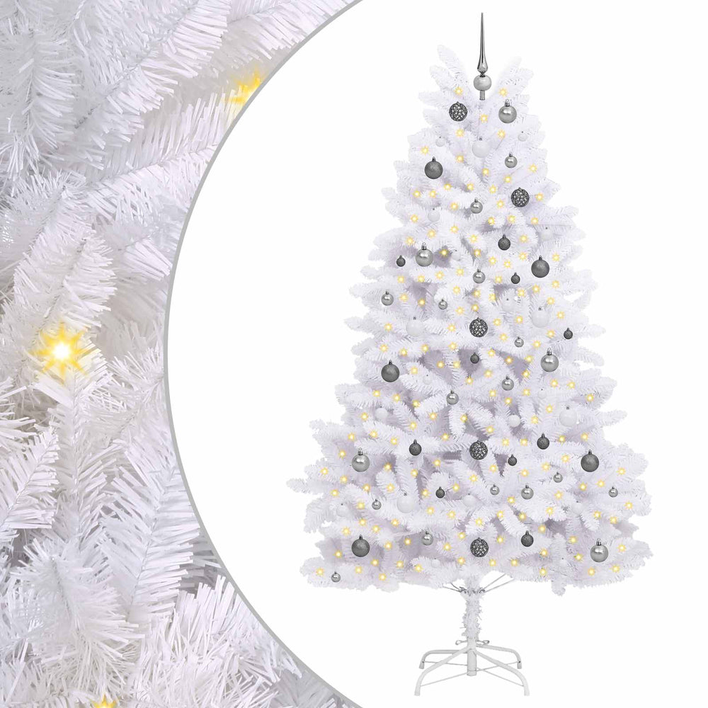 Vidaxl kunstkerstboom wit 120 x 120 x 240 cm pvc en metaal