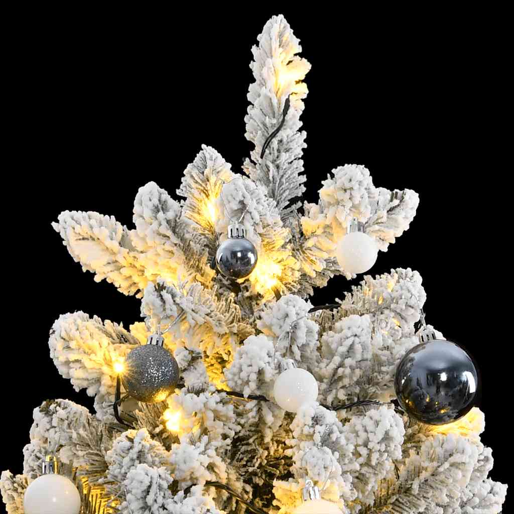 Vidaxl kunstkerstboom met scharnieren 300 led's en kerstballen 210 cm