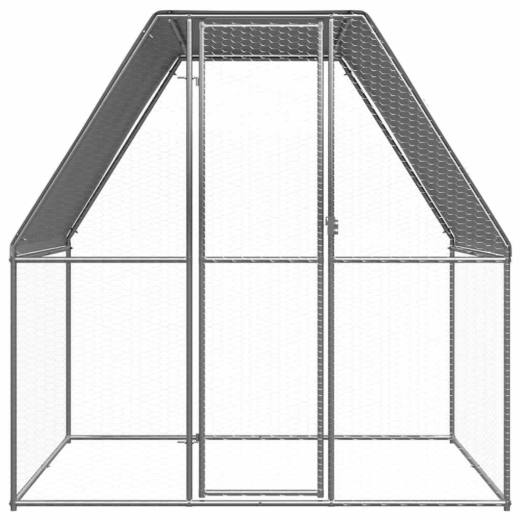 Vidaxl kippenkooi 2x2x2m gegalvaniseerd staal zilverkleurig en grijs